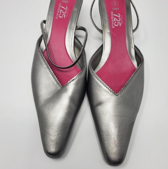 Pink &  Silver pink and silver short heels - Picture 1 of 4